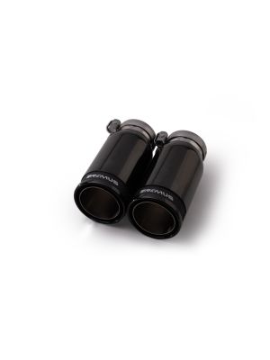 tail pipe set  2 tail pipes Ø 84 mm Street Race Black Chrome, with adjustable spherical clamp connection