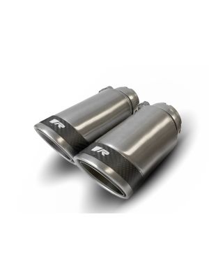 tail pipe set 2 tail pipes Ø 84 mm Carbon Race, with adjustable spherical clamp connection