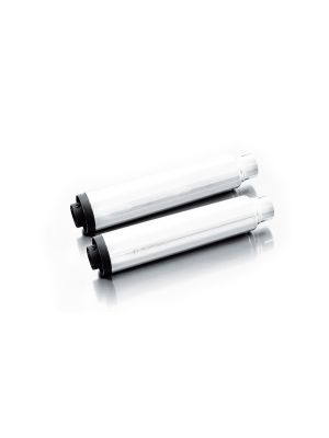 2x CUSTOM exhaust Ø 102 mm, without catalytic converter, changeable endcaps, with CAN-BUS actuated sound system - ASC, stainless steel chrome, incl. (EC-) approval