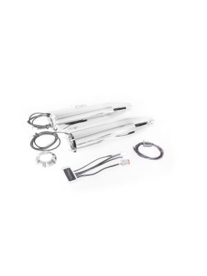 2 x CUSTOM exhaust Slip-On Ø 90 mm incl. cat. (selectable end caps), ASC, Stainless steel chrome, (EC-) approval