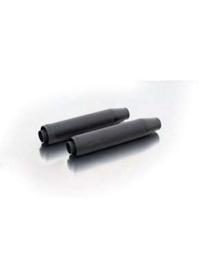 2 x CUSTOM exhaust Slip-On Ø 90 mm incl. cat. (selectable end caps), ASC, Stainless steel black, (EC-) approval