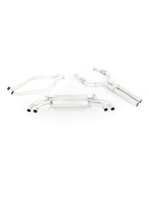 Cat-back-system with integrated vacuum controlled valves (selectable tail pipes), without homologation