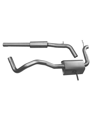 Titanium 2 sport exhaust centered, fits to the original rear skirt integrated tail pipe