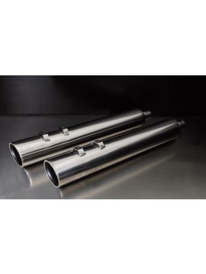CUSTOM exhaust Slash cut muffler Ø 102 mm (4''), with ECS-system, chrome, EG/ABE/EEC