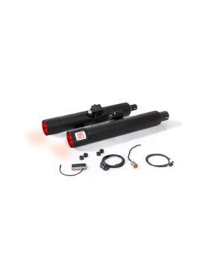 Silencer with luminous end cap and ASC – (CAN-BUS actuated sound system), stainless steel black, (EC-) approval