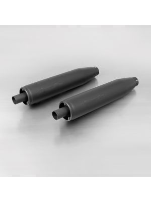 2x CUSTOM Exhaust muffler no cat., no end cap, stainless steel black, EG/ABE/EEC
